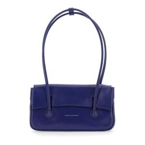 Margesherwood Women Shoulder Bag In Shiny Blue Leather For Women
